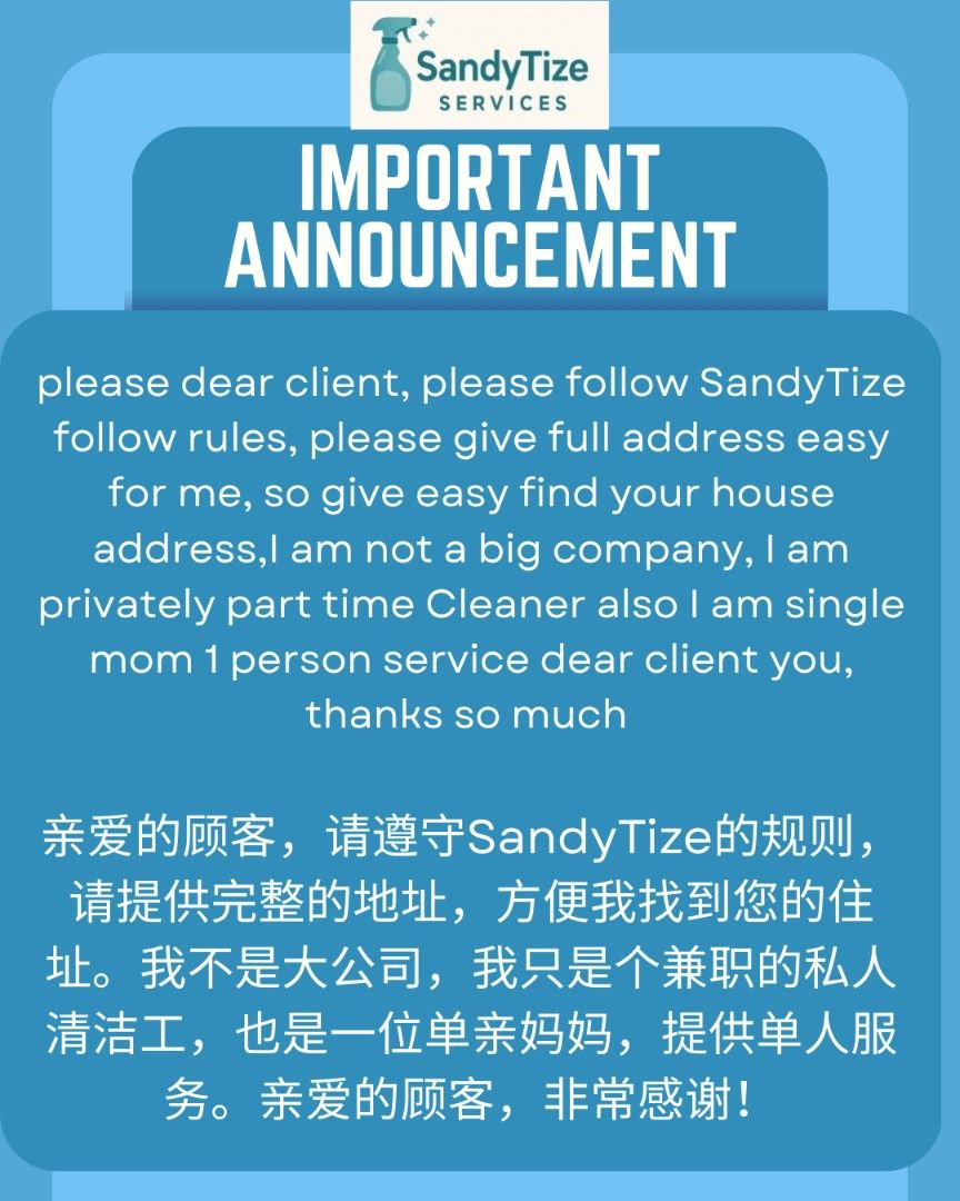 SandyTize Cleaning Services (Pricelist 2026), Home Services, Home ...