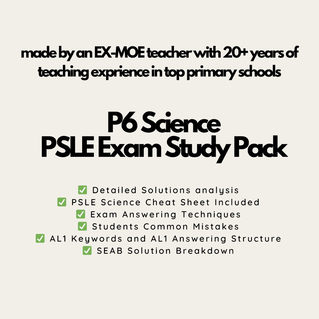 SCIENCE | EX-MOE Teacher PSLE P6 Prelim Paper Study Package Upper ...