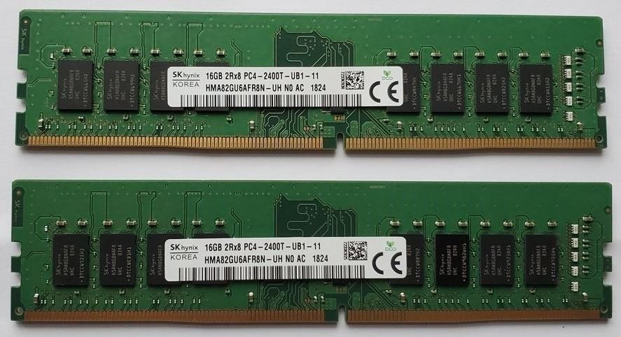 SK Hynix 海力士32GB 記憶體套裝2 x 16GB DDR4 PC4-2400T, 電腦＆科技