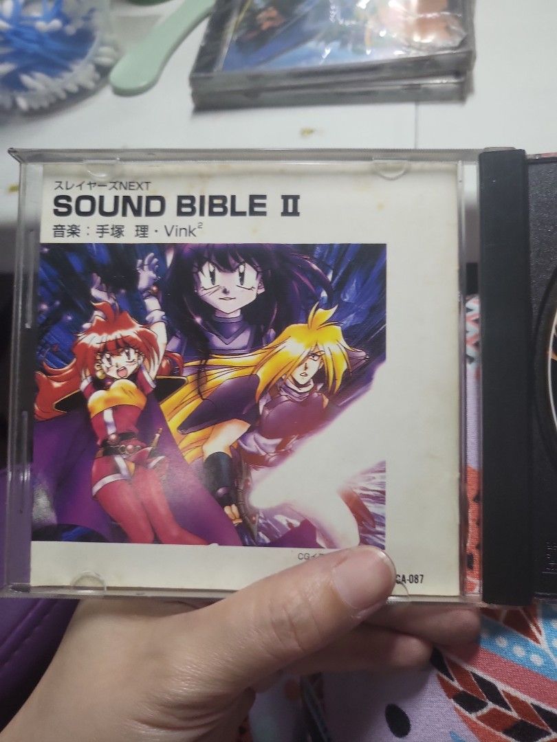 Slayers Next Sound Bible II CD (Category: CDs & DVDs) located in Caloocan City. Submitted by lynette1977 (Listing ID 1422084095, Image 2). Description: - Original Slayers Next Sound Bible II CD - Features soundtrack from the anime series - Includes karaoke versions - CD case has wear and tear.