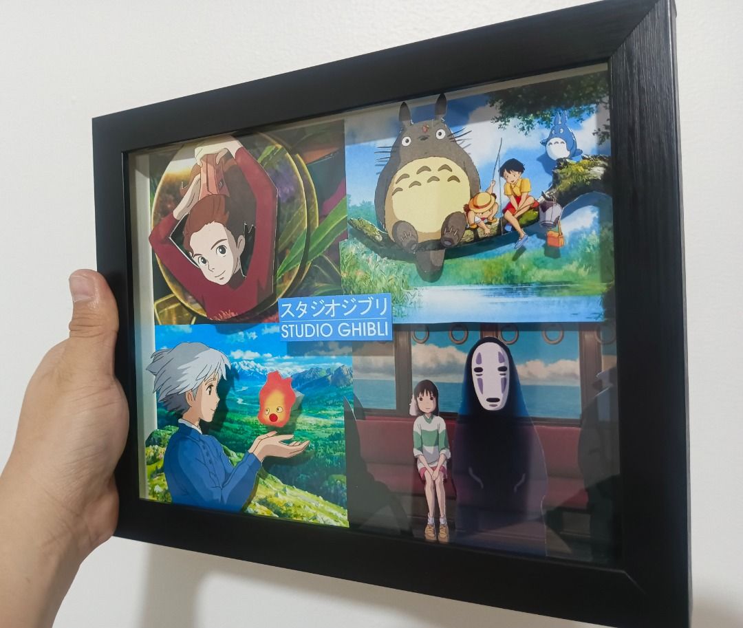 Studio Ghibli Iconic Scenes Video Game Shadow Box, Video Gaming, Video ...