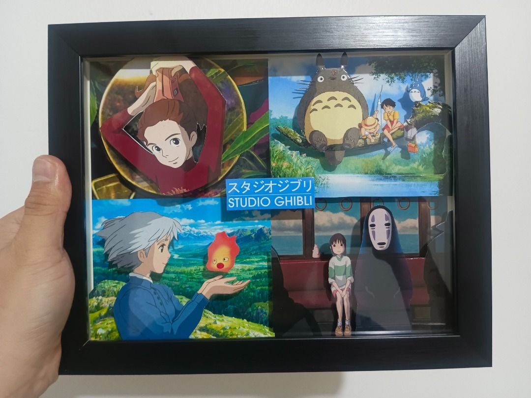 Studio Ghibli Iconic Scenes Video Game Shadow Box, Video Gaming, Video ...