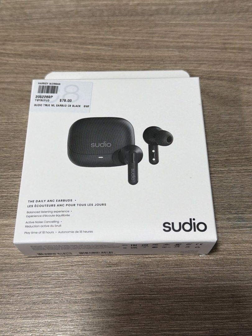 Sudio True Wireless Earbuds - Black(Never open yet)