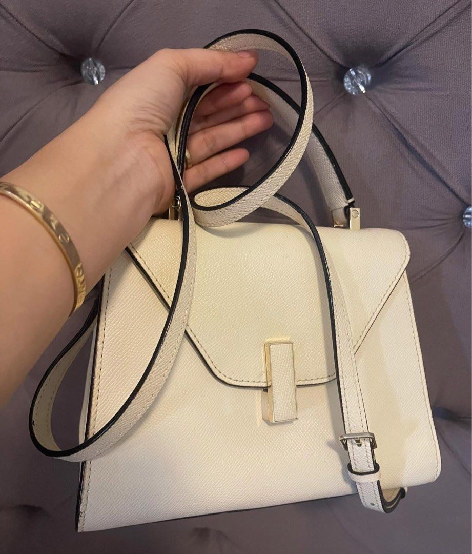 Valextra Iside Crossbody Bag (Category: Luxury Bags & Wallets) located in Roxas City. Submitted by lynngreyartillero (Listing ID 1422179154, Image 1). Description: Valextra Iside Offwhite 🤍🤍🤍 Pretty pa like new very minimal sign if usage lng 🤍🤍🤍 Selected ukay bags ang ganda nito! 🤍🤍 Made In Italy Rare brand🤍🤍🤍 Pls see photos for details pwd po kayo mag offer at magpa send ng more photos.. Pwd cod bsta may half dp.. But mas prefer ko an