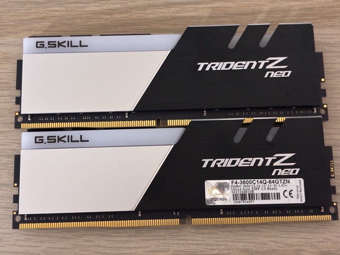 Premium Klevv/g.skill/Crucial Ballistix 16/32GB DDR4 RAM 3600MHz (or above) Kits (Category: Computer Parts) located in Singapore. Submitted by pcbro.sg (Listing ID 1422161343, Image 3). Description: All RAM kits here are very very fast, multiple units available. 1. KLEVV BOLT XR 16GB (2X8GB) DDR4 CL19/4000MHz [$165] KD48GUA60-40B190C 2. CRUCIAL BALLISTIX 16GB (2X8GB) DDR4 CL16/3600MHz [$150] BL8G36C16U4WL.M8FE1 3. GSKILL TRIDENT Z NEO 32GB (2X16G