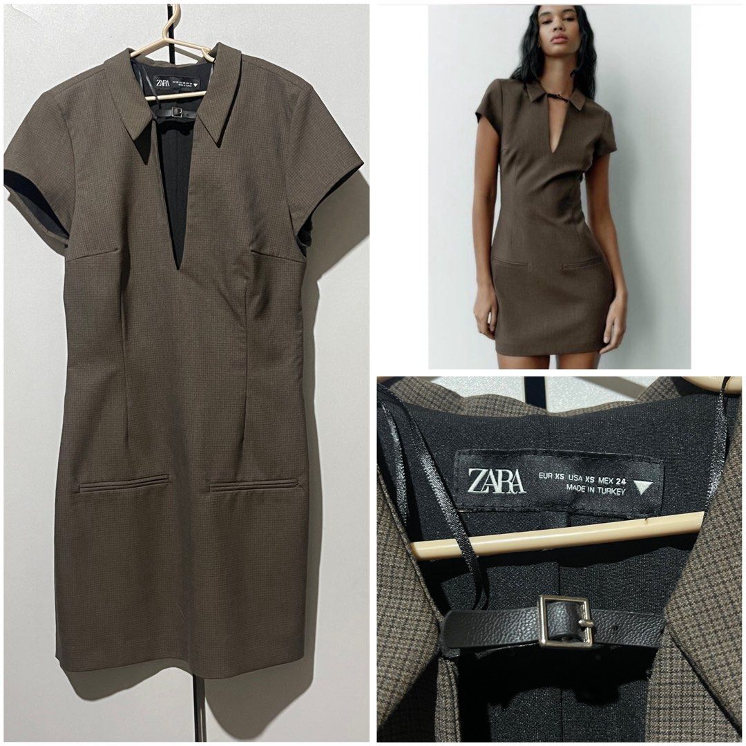 Zara Plaid Collared Mini Dress (Category: Dresses) located in Pasay City. Submitted by declutternstuff_yo (Listing ID 1422108567, Image 1). Description: Brand new, never used removed tag only Bought for 2k Size can fit xs-s LAST PRICE POSTED. I got this for 2k..