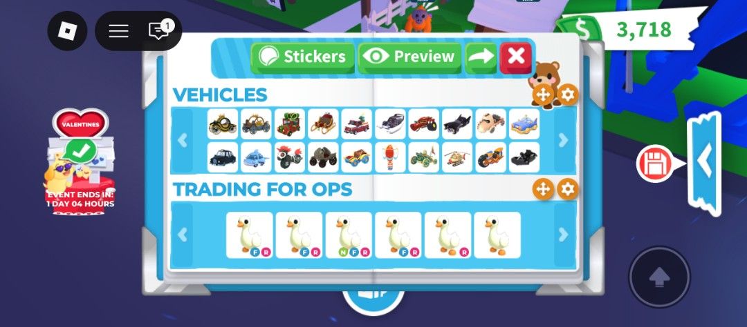 Adopt Me! CHEAP PETS AND VEHICLES, GOOSE (Category: In-Game Products) located in Manila. Submitted by mortified1 (Listing ID 1422332176, Image 1). Description: SELLING CHEAP ADOPTE PETS FR GOOSE - 400 EACH R GOOSE -380 EACH NP GOOSE - 370 EACH NFR GOOSE - 1100 PRICES ABOUT THE PETS ARE NEGOTIABLE VEHICLES NAME UR PRICE .
