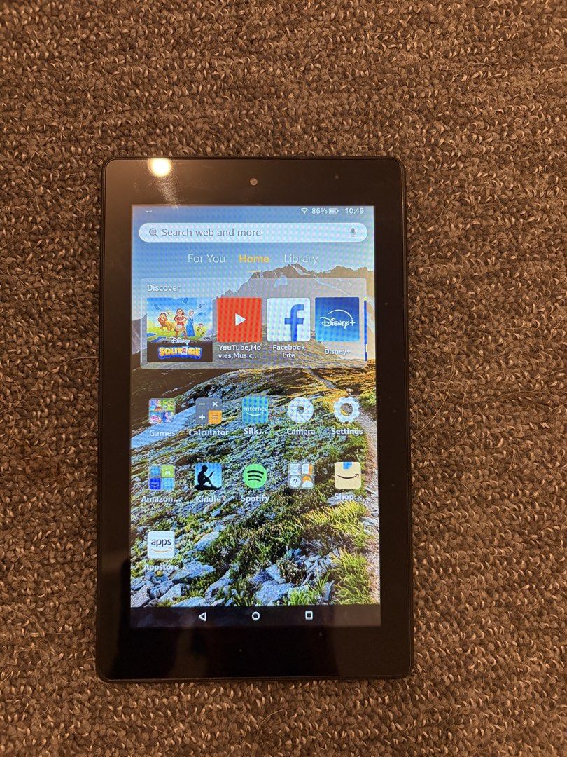 Amazon Kindle Fire Tablet (7th Gen) (Category: Android) located in Taguig. Submitted by veroni93 (Listing ID 1422258178, Image 1). Description: Amazon Kindle Fire 7th Generation Black Signs of use No issue No box No cable (uses micro cable) With SD card, 125GB.