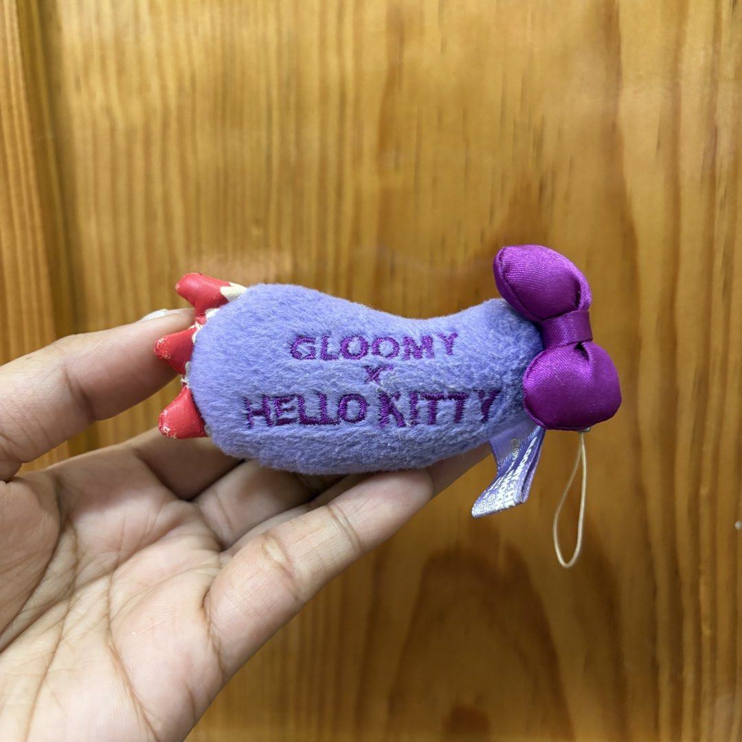 AUTHENTIC RARE 2009 Gloomy x Hello Kitty Plush Charm (Category: Plushies & Soft Toys) located in La Trinidad. Submitted by momoplushies (Listing ID 1422387418, Image 1). Description: AUTHENTIC 🌸🌸 SEE PHOTOS ‼️‼️ AS IS ‼️ RARE ‼️ NEED WASH ‼️ - 2009 Hello Kitty X Gloomy keychain. MESSAGE FOR INQUIRIES MINE NOW PAY NOW ‼️‼️ SHIPPING EVERY WEDNESDAY & SUNDAY ‼️‼️.