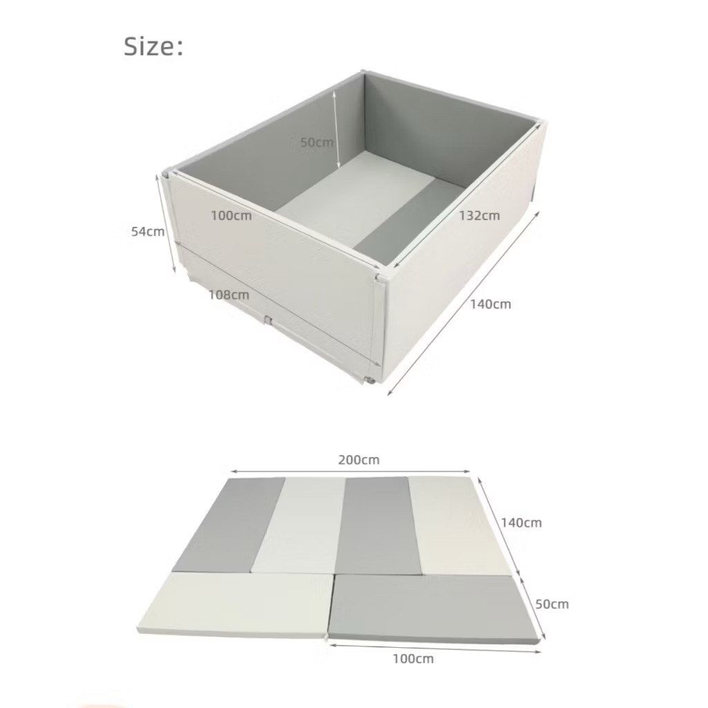Bumper mat playpen (Category: Infant Playtime) located in Pozorrubio. Submitted by herbags (Listing ID 1422347232, Image 3). Description: Product Features: • High-density EPE foam • Removable waterproof PU leather cover • With nylon zipper and velcro on one side of every panel • 4cm-thick panels • Total of 6 panels Dimensions: • Playpen/Bumper Bed: 140cm x 108cm × 50cm • 6 panels as a full spread Playmat: 200cm × 190cm x 4cm • 1pc Four-Folding Ma