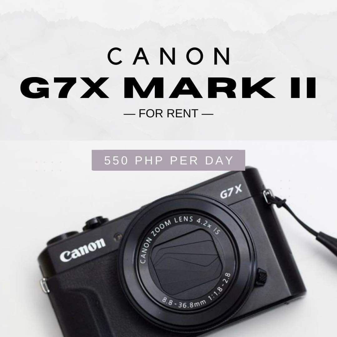 canon g7x mark ii — FOR RENT (Category: Cameras) located in Bulacan. Submitted by mgfilms (Listing ID 1422306184, Image 3). Description: canon g7x mark ii — for rent ° ᡣ𐭩 . ° . ⟡ best for instagram photos ⟡ videos ⟡ vlogging .ᐟsend us a message to book your desired dates. 📸 .ᐟlimited slots only! #canong7x #cameraforrent.