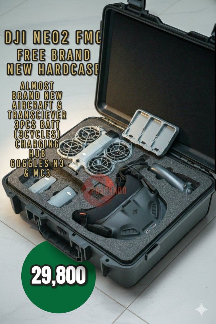 DJI NEO2 FMC (Category: Drones) located in Quezon City. Submitted by skriddeit42112 (Listing ID 1422347057, Image 1). Description: DJI NEO 2 FMC ALMOST BRAND NEW FREE BRAND NEW HARD CASE WORTH (2,500) AIRCRAFT & TRANSCIEVER 3PCS BATT (3CYCLES) CHARGING HUB GOGGLES N3 & MC3 PRICE : 29,800 NO ISSUE / NO SCRATCHES ⊙ QUEZON CITY OLD BALARA PICK UP ⊙ LALAMOVE BUYER SHOULDER SHIPPING FEE.