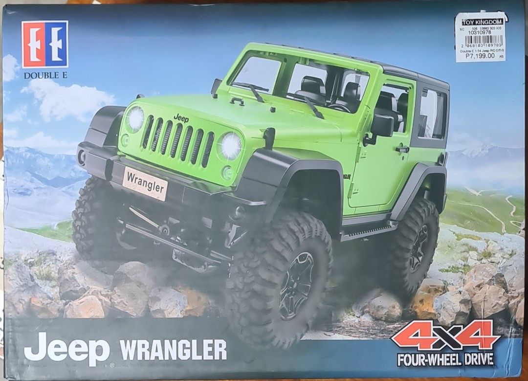 Double E Jeep Wrangler RC Rock Crawler 4x4 Orange (Category: Remote Control Toys) located in Pio Duran. Submitted by henzelhannah (Listing ID 1422246893, Image 1). Description: PTPA; Double E Jeep Wrangler RC Rock Crawler - 4x4 four-wheel drive - Full proportional control - Working lights - High-torque servo and alloy shocks - Planetary gear reducers - 2.4GHz remote control - Suitable for ages 6+ - Original price: P7,199.00 09159248299.