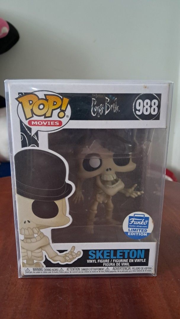 Funko Pop! Movies Corpse Bride Skeleton #988 (Category: Designer & Blind Box Toys) located in Santa Rosa. Submitted by majanice (Listing ID 1422247943, Image 1). Description: - Funko Pop! figure of the Skeleton from Corpse Bride. - Funko Limited Edition #988. - Comes in its original box. .