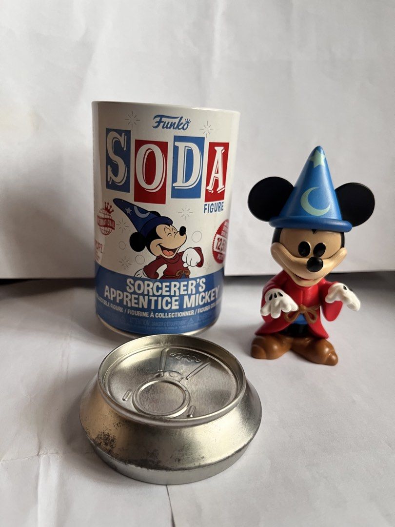 Funko Soda Sorcerer's Apprentice Mickey (Category: Designer & Blind Box Toys) located in Makati City. Submitted by catty.pamy (Listing ID 1422339387, Image 1). Description: - Opened but not displayed - Includes: Figure, can and collectible disk.
