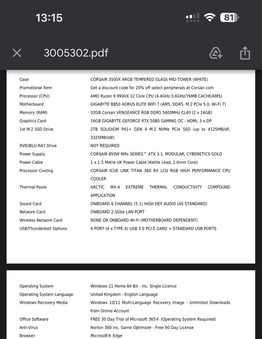 Gaming PC; RTX 508065604966622851111