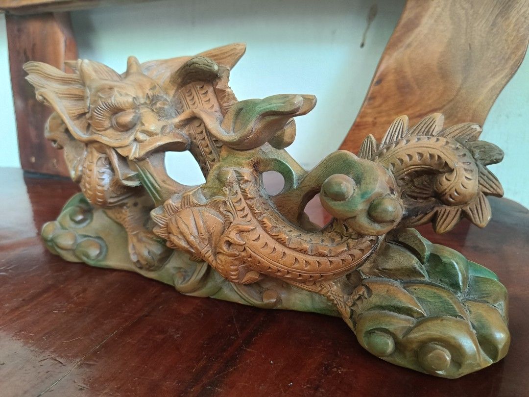 Hand Carved Wooden Dragon Statue (Category: Figurines & Statues) located in Imus. Submitted by ABrielleC (Listing ID 1422301137, Image 3). Description: Wooden Material Height-6in Length-13.5 Width-3.5in Weight-1.25kg Japan Surplus Item First to pay Loc Imus Cavite.