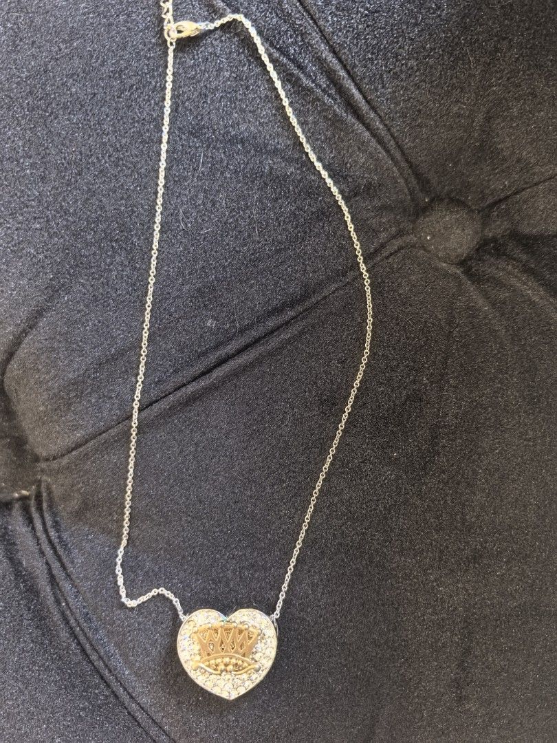 Heart Crown Pendant Necklace (Category: Necklaces) located in Manila. Submitted by jjh1027 (Listing ID 1422259004, Image 3). Description: - Heart-shaped pendant - Gold-toned crown design - Sparkling accents - Stylish accessory.
