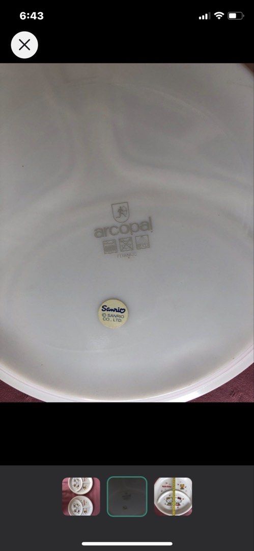 Hello Kitty Arcopal Divided Plate (Category: Dinnerware & Cutlery) located in Manila. Submitted by lunafloppy (Listing ID 1422319398, Image 2). Description: No scratches or hairlines..