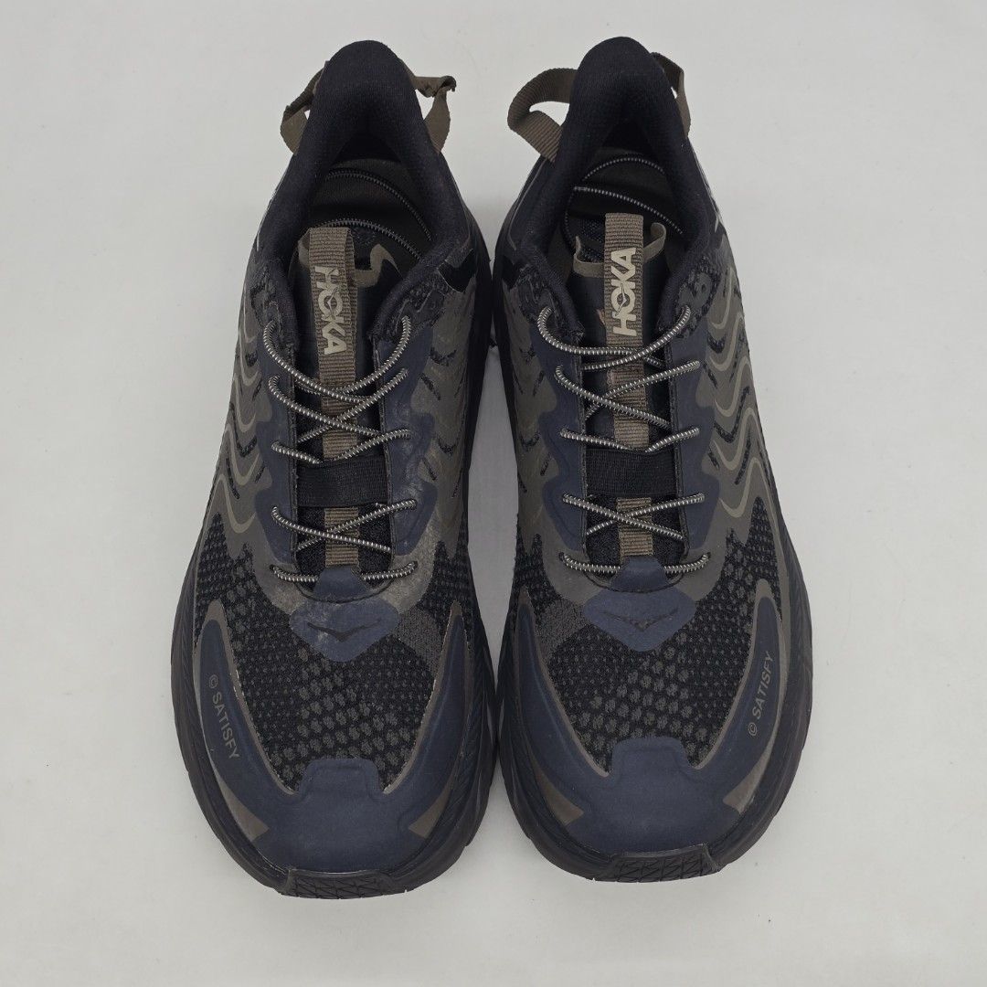 Hoka x Satisfy - Clifton LS (Category: Sneakers) located in Malabon City. Submitted by buynflex (Listing ID 1422374240, Image 3). Description: Hoka x Satisfy - Clifton LS Color: Forge Iron Size 8.5US Mens Gently Used Good Condition Normal Sign of Use * Replaced Laces.