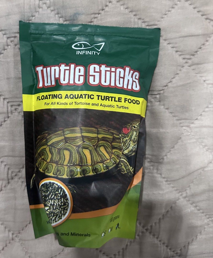 Infinity Turtle Sticks (For Aquatic Turtles or Tortoise) (Category: Pet Food) located in Manila. Submitted by seaottercat (Listing ID 1422365587, Image 3). Description: Infinity Turtle Sticks (Unsealed and Opened) Unsealed: ₱60 Opened : ₱39 RFS: won't be using it na since my turtle passed away :( Mode of Payment: Gcash/Maya/Seabank(Maribank) DM ME FOR MORE PHOTOS!!! .