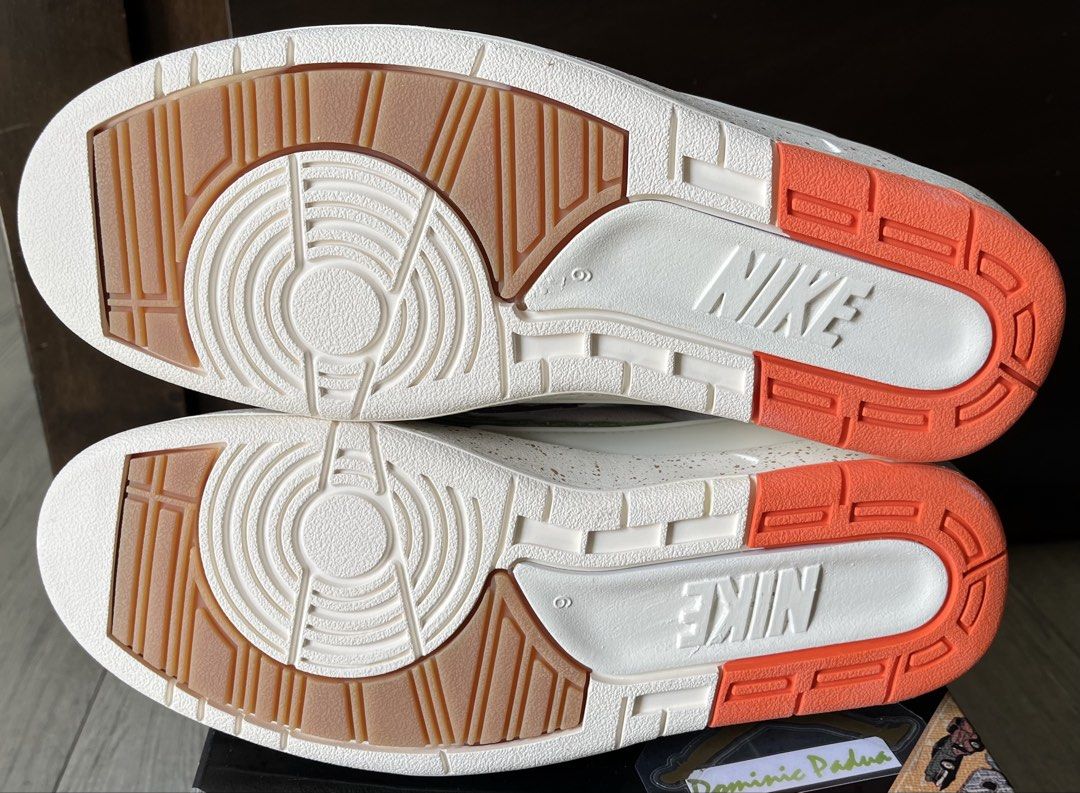 Jordan 2 Low (Safety Orange/Chlorophyll) (Category: Sneakers) located in Paranaque City. Submitted by amazondrake (Listing ID 1422243614, Image 3). Description: 🔥 Selling at 50% OFF 🔥 JORDAN 2 Low size 9M / 10.5W for ₱ 6,000 only ** [from 11,895 SRP] brand new never fitted *includes 2 extra laces (green and orange) ** some very unnoticeable discoloration due to stockage.