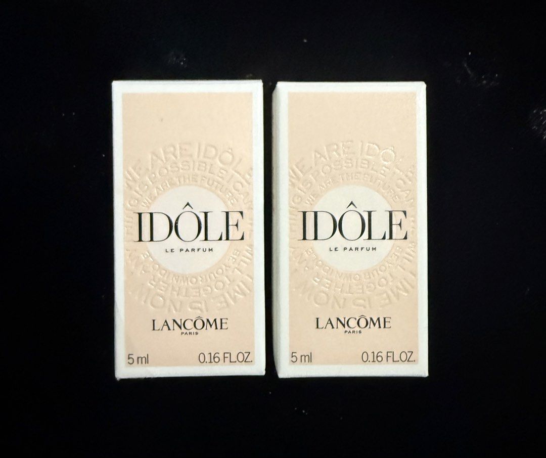 Lancôme Idôle Le Parfum 5ml (Category: Fragrance & Deodorants) located in Bacoor. Submitted by cielo1985 (Listing ID 1422258517, Image 1). Description: - Two 5ml samples of Lancôme Idôle Le Parfum - Original packaging included - Features the Lancôme logo - Each sample size: 0.16 FL. OZ..