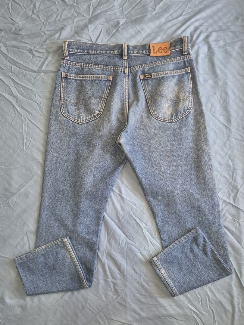 Lee Riders Jeans | Union Made | Sanforized (Category: Jeans) located in Cebu City. Submitted by buyfromb (Listing ID 1422308335, Image 2). Description: Lee Riders Jeans | Union Made | Sanforized (measurements displayed in photos) - Actual Size: 35 Features: - Copper Rivets - Flat-felled seams - Lee Zipper *Minor damage beside button hole but not visible when wearing* (see last pic).