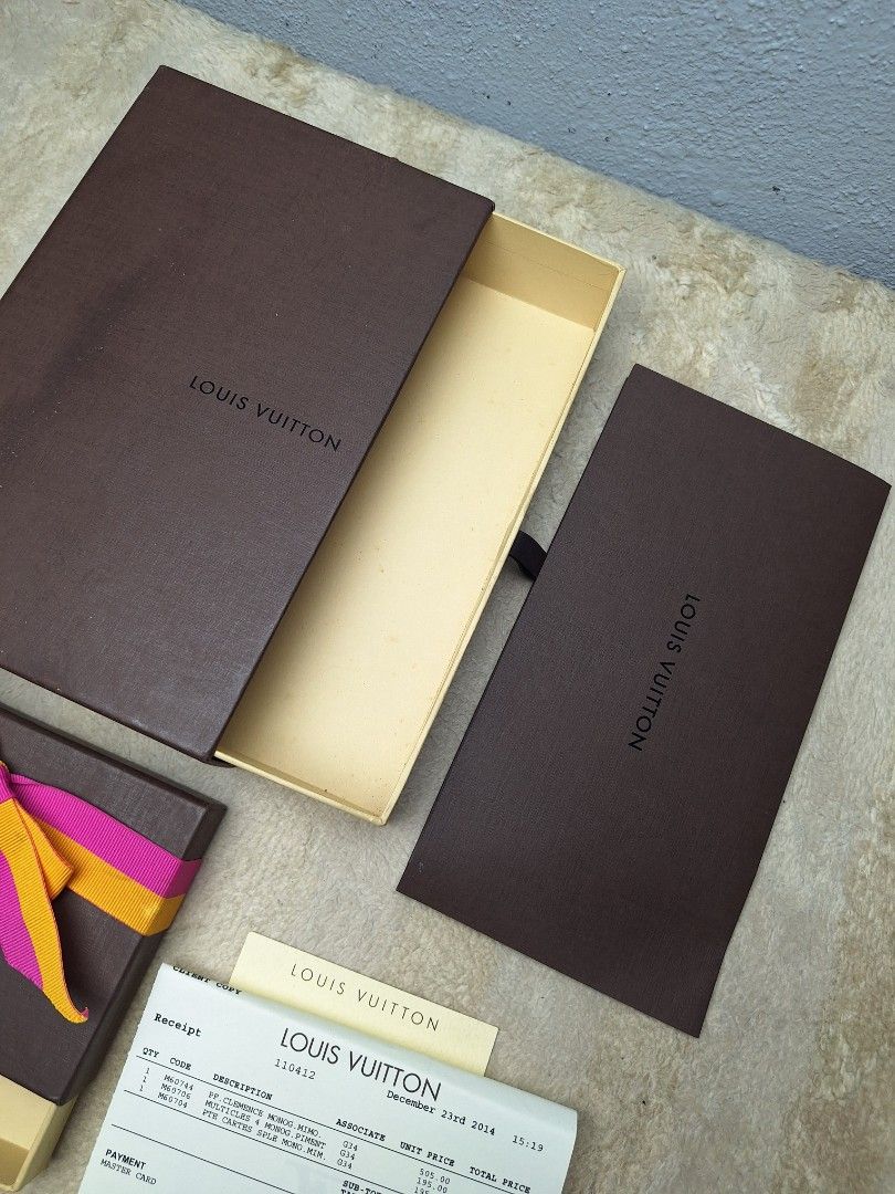 Louis Vuitton Box and Receipt (Category: Luxury Bags & Wallets) located in Sibulan. Submitted by studioxano (Listing ID 1422311581, Image 3). Description: LV ORIG BOX AND RECIEPT 1500 TAKE ALL.