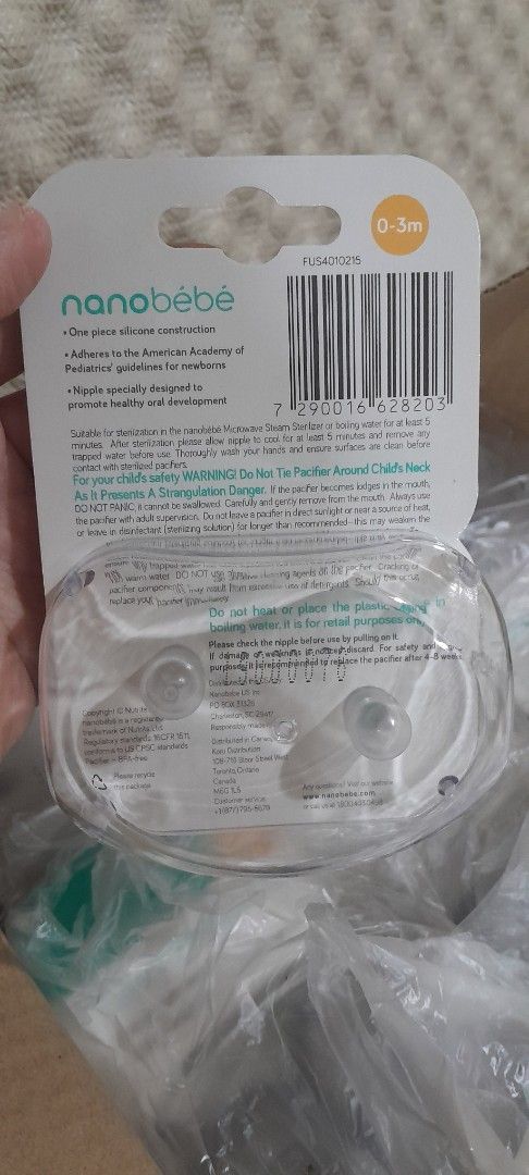 Nanobebe Flexy Pacifier 0-3m (Category: Soothers & Pacifiers) located in Baguio. Submitted by rozel047 (Listing ID 1422387382, Image 2). Description: - Nanobebe Flexy Pacifier (0-3 months) - Extra soft nipple - Lightweight and ergonomic design - Package includes two pacifiers - New item.