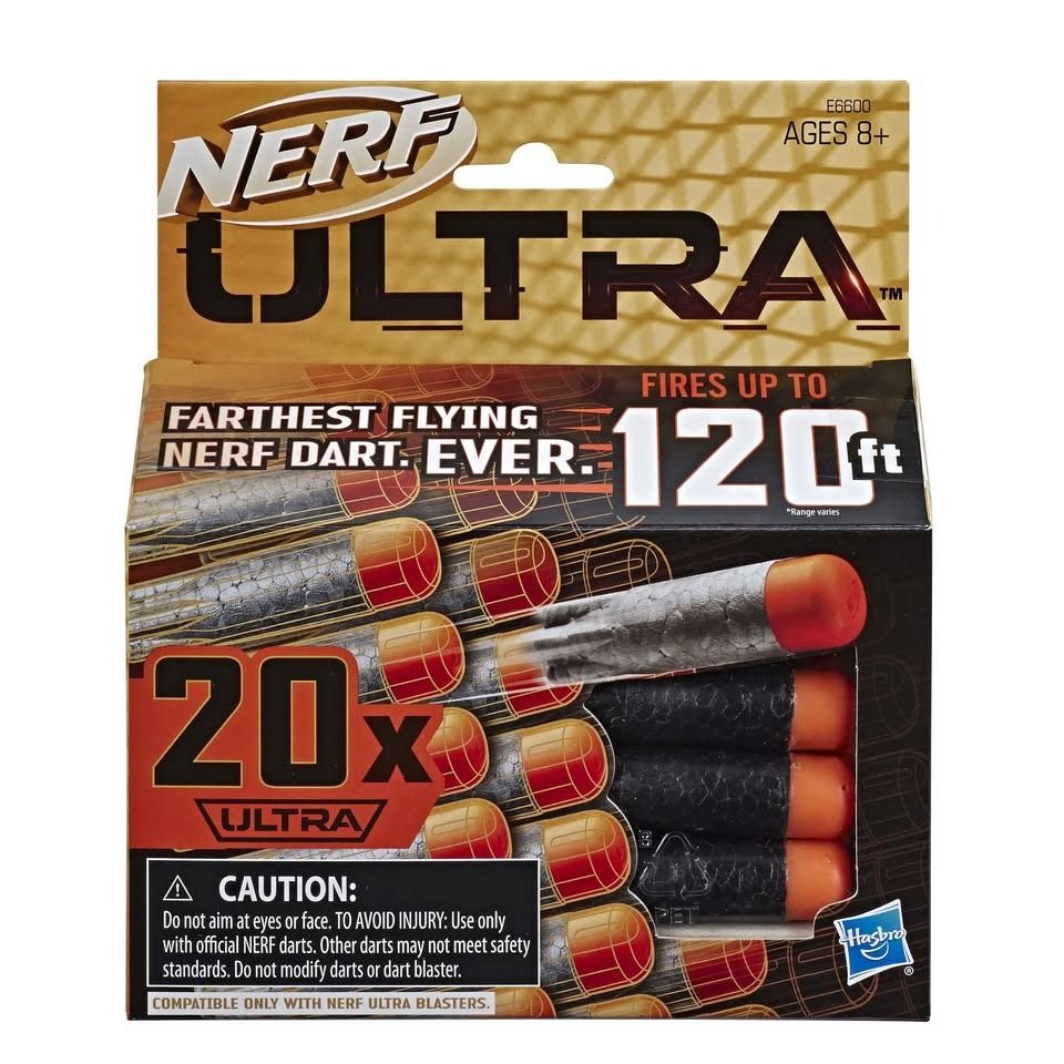 Nerf Ultra One 20-Dart Refill Pack (Category: Action & Battle Toys) located in Santa Rosa. Submitted by aeonkraft2026 (Listing ID 1422281221, Image 1). Description: Nerf Ultra One 20-Dart Refill Pack 🔫 Stock up on 20 Nerf Ultra darts for your Nerf Ultra blasters! These are the farthest flying Nerf darts ever, reaching up to 120 feet (36 meters). ✅ Innovative flight tip & Aerofin technology ✅ Nerf Ultra foam for extreme distance, accuracy & speed