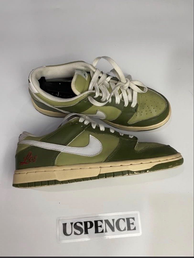 Nike Dunk Low Palm Green (Category: Sneakers) located in Makati City. Submitted by uspence (Listing ID 1422310226, Image 3). Description: Nike Dunk Low Palm Custom pair • Used / Legit (Wearable) • Sz: 8mens / 9.5 Womens pair only • From Nike Dunk Low Los Mexico bought from: swoosheffects ig See Before & After Photo • Pair is fully customized and Restored: Sapatero FB •Note: Base pair is an old pair already restored (reglue/restitch) • Ship: LBC/G