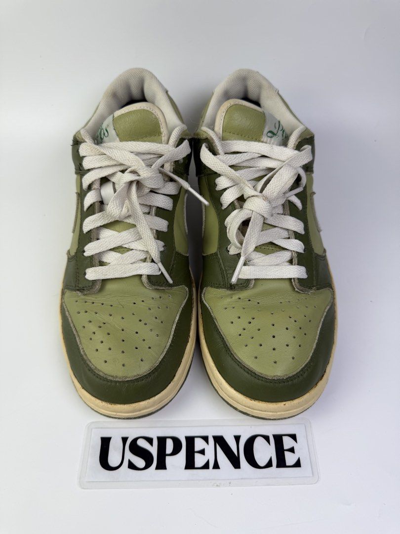 Nike Dunk Low Palm Green (Category: Sneakers) located in Makati City. Submitted by uspence (Listing ID 1422310226, Image 2). Description: Nike Dunk Low Palm Custom pair • Used / Legit (Wearable) • Sz: 8mens / 9.5 Womens pair only • From Nike Dunk Low Los Mexico bought from: swoosheffects ig See Before & After Photo • Pair is fully customized and Restored: Sapatero FB •Note: Base pair is an old pair already restored (reglue/restitch) • Ship: LBC/G