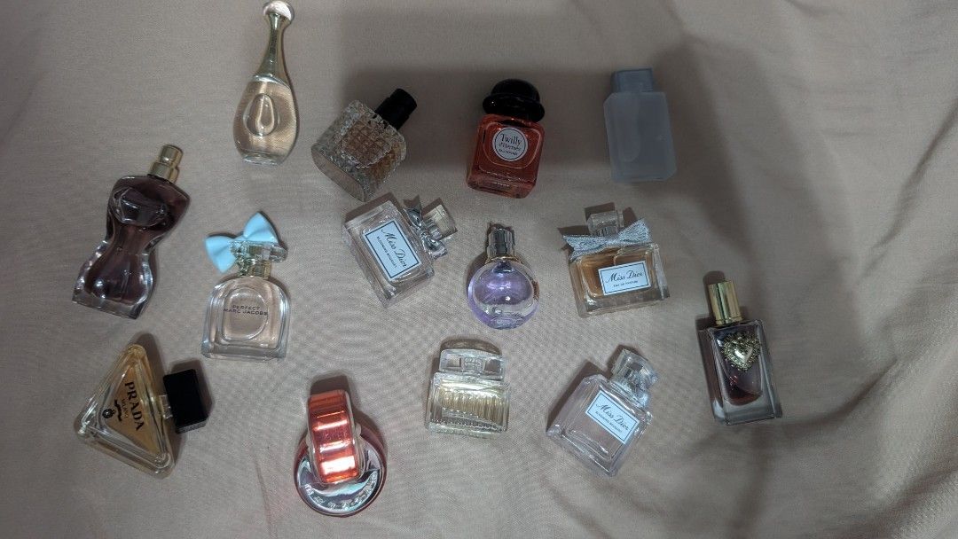 Perfume Minis (Category: Fragrance & Deodorants) located in San Fernando. Submitted by jctut (Listing ID 1422300552, Image 1). Description: Decluttering my random mini perfumes Dior minis - 800 Hermes - 850 Prada - 800 JPG La Belle - 750 Chloe minis - 650 Valentino - 700 Lanvin - 600 D&G Devotion - 650 D&G Light Blue - 600.