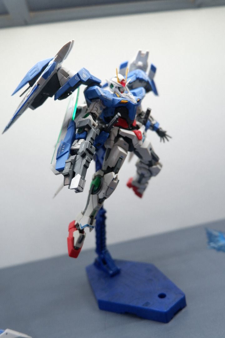 RG 1/144 00 Raiser Bandai (Category: Gundam & Model Kits) located in Manila. Submitted by newdragon.aecb7e (Listing ID 1422370317, Image 2). Description: -Top coated with Matte Krylon -Water slide decals applied. -Stand included. -All accessories, GN Shield and weapon effect parts included. -No box, with manual.
