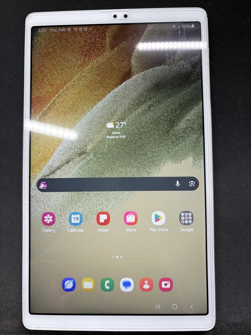 Samsung Galaxy Tab A7 Lite (Category: Android) located in Manila. Submitted by njroms (Listing ID 1422303755, Image 3). Description: • RFS: decluttering • Used only for school • Display: 8.7 inch • 3GB RAM • Storage: 32GB • Audio: Dual speakers with Dolby Atmos • No box Meet up only • Accessories: charging cable.