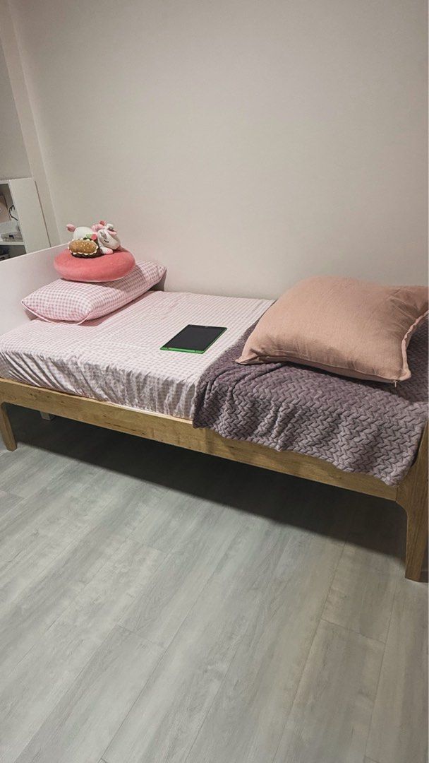Single bed frame (Category: Bed Frames & Mattresses) located in Singapore. Submitted by peterpiperpicked (Listing ID 1422232192, Image 1). Description: Only the bed frame. Self collect from Sengkang S540196. .