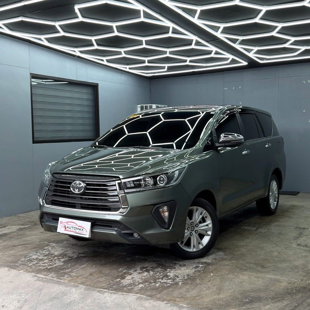 Toyota Innova V Auto (Category: Used Cars) located in Quezon City. Submitted by automax1120 (Listing ID 1422289376, Image 1). Description: 2024 TOYOTA INNOVA 2.8 V Diesel 💰 ₱1,388,000 (Negotiable upon actual viewing) Vehicle Details: • Automatic Transmission • Diesel Engine • Mileage: 18TKMS • 7-Seater | Color: Alumina Jade Metallic • Well Maintained | Very Good Condition • All Original | Ending Plate #4 Available Payment Options: • Cash • Trade