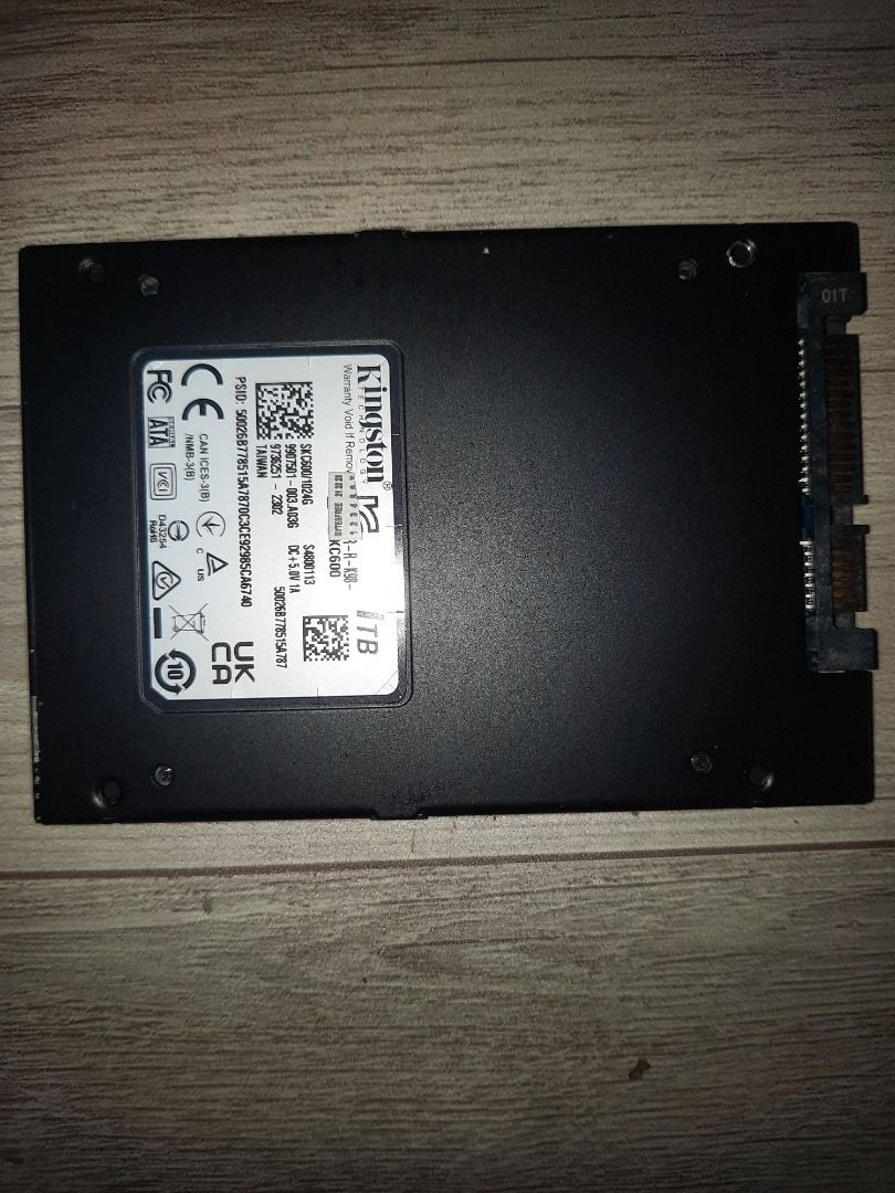 1TB SSD (1TB Kingston KC600 SATA SSD) (Category: Hard Disks & Thumbdrives) located in Manila. Submitted by theslayer16 (Listing ID 1419306322, Image 2). Description: 1TB SSD (1TB Kingston KC600 SATA SSD) Note: Current Price ng mga Brand new 1TB SSD ngayon ay nasa 10K to 13K (Per PCHub, PC Express, PC Options etc.) 20K+ sa Online Shopping Platform. Due to Lack of Memory/RAM Supply, dahil sa AI Boom For Selling SSD: 1TB Kingston KC600 (100% Health 