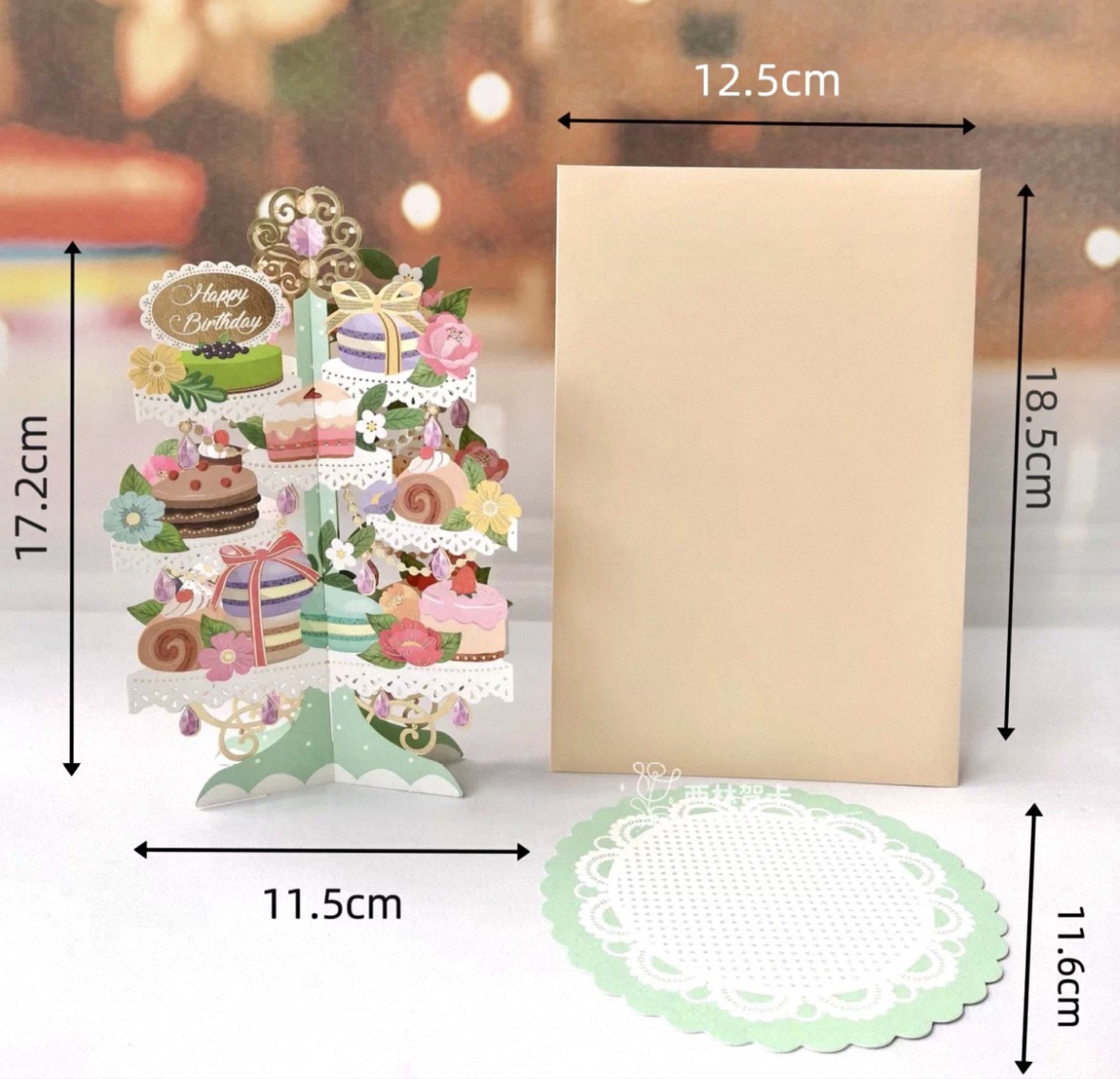 預訂品🛫🍰🧁💌法式蛋糕甜品燙金立體生日卡 生日蛋糕卡 結婚卡 情人節卡 求婚卡 示愛卡 祝福咭 立體紙藝燙金賀卡 賀咭 立體卡 紙雕 珍藏收藏 BIRTHDAY CARD WEDDING LOVE GREETING CARD CELEBRATION VALENTINES CARD （分類：文具及工藝 - 畫作及印刷品）位於 Hong Kong。 由 swroom 提交（商品編號 1419319813，圖片 3）。簡介： 💖$60 張，全新現貨一張 🎁節日銷情迅速請早訂購，售完即止‼️ 🛍更多卡通精品玩具FOLLOW US ： carousell.com/swroom 📥INBOX 購買請提供以下資料 ： ▫️付款方式 : PAYME / FPS / ALIPAYHK ▫️郵寄方式： 📮 $6 up 本地平郵 📦 SF順豐到付 ❌ 不設面交 ❣️ 確認全數付款後訂貨約 1-2 星期後 貨到安排寄出 ❣️ 💮相關產品推介 💮 現貨👰🤵💌法式蕾絲婚禮花園燙金立體結