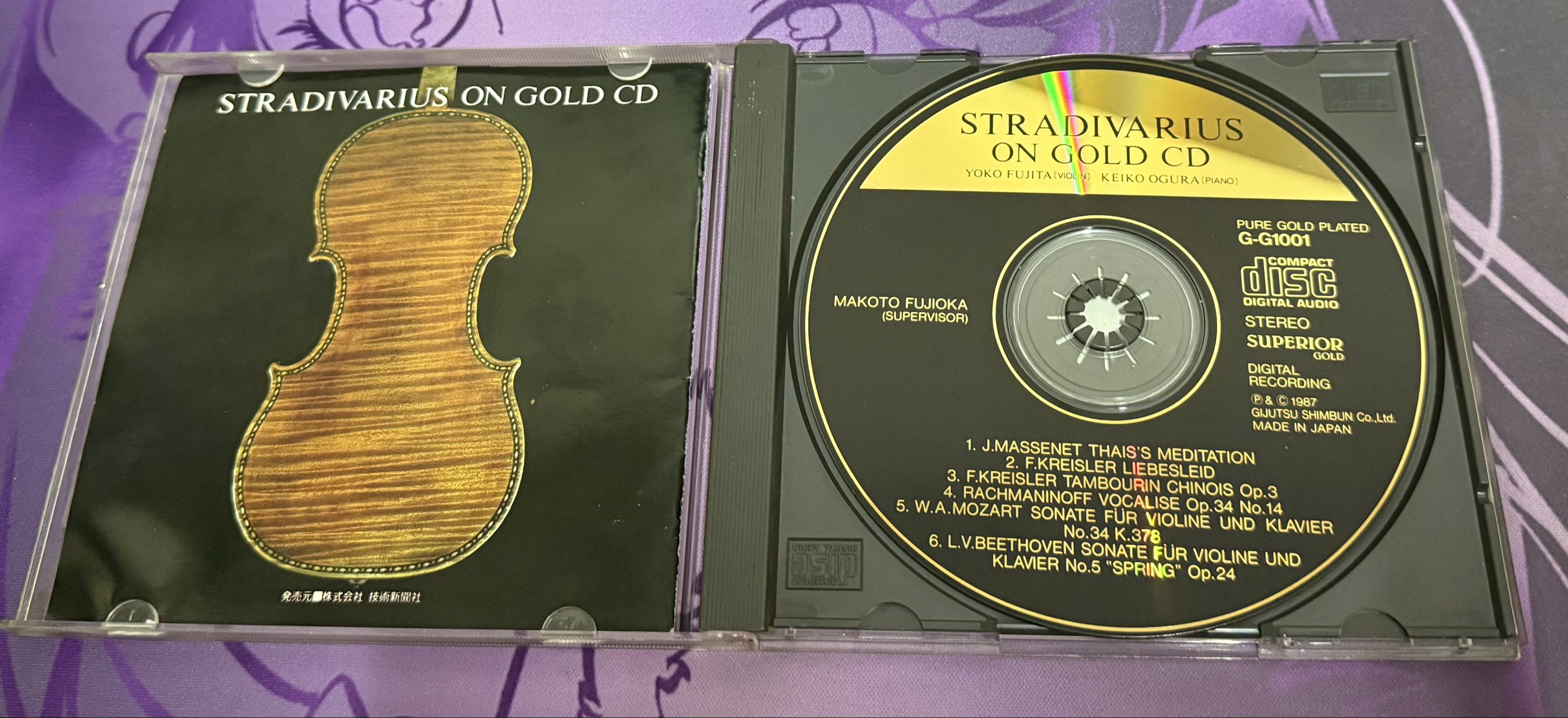 日本藤田容子/ 雄倉惠子STRADIVARIUS ON GOLD CD 24K金碟, 興趣及遊戲