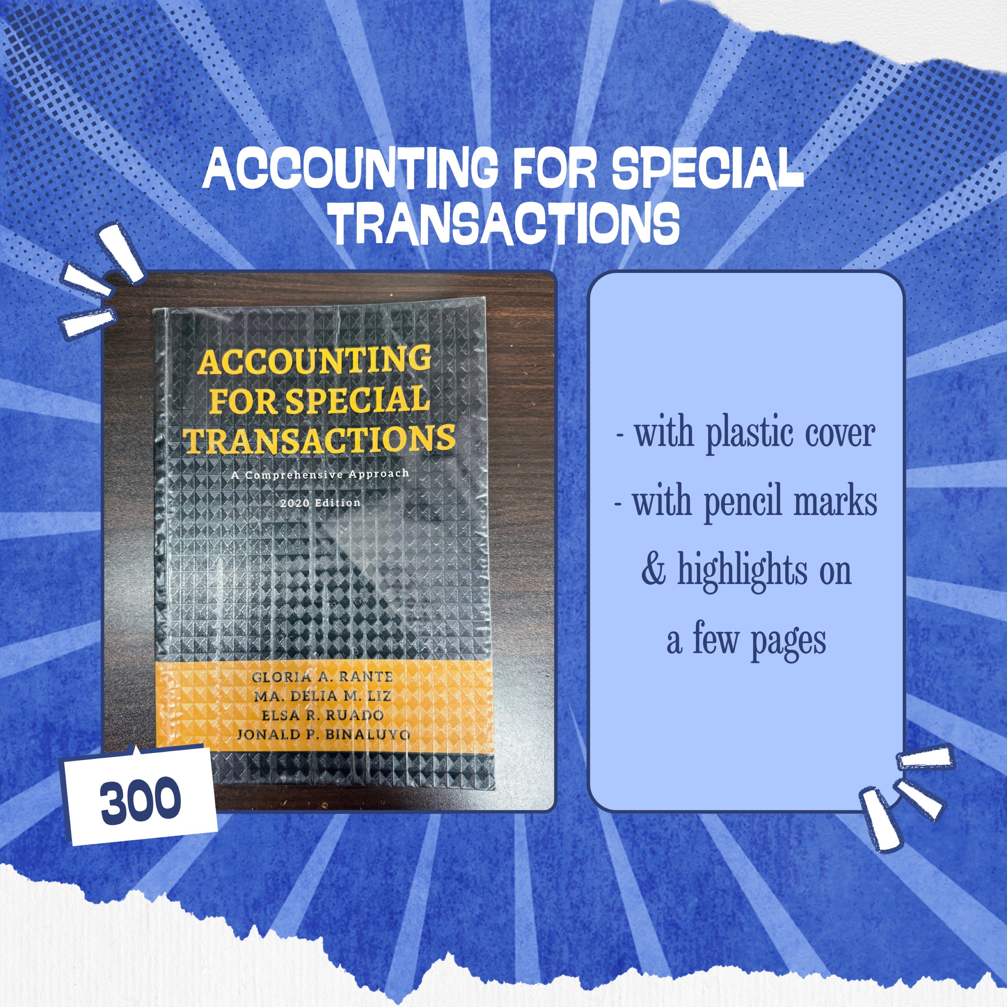 Accounting Books for Sale (Category: Textbooks) located in Bulacan. Submitted by nikolgrsbln (Listing ID 1419254475, Image 3). Description: ACCOUNTING BOOKS FOR SALE 📚 Accounting for Business Combinations (2025 - Binaluyo) Accounting For Special Transactions (2020 - Rante, Liz, Ruado, Binaluyo) Intermediate Accounting 1 and 2 (2019 - Robles, Empleo) Advanced Financial Accounting and Reporting (2019 - Dayag) 📍Meetup at PUP / Delivery through J&T