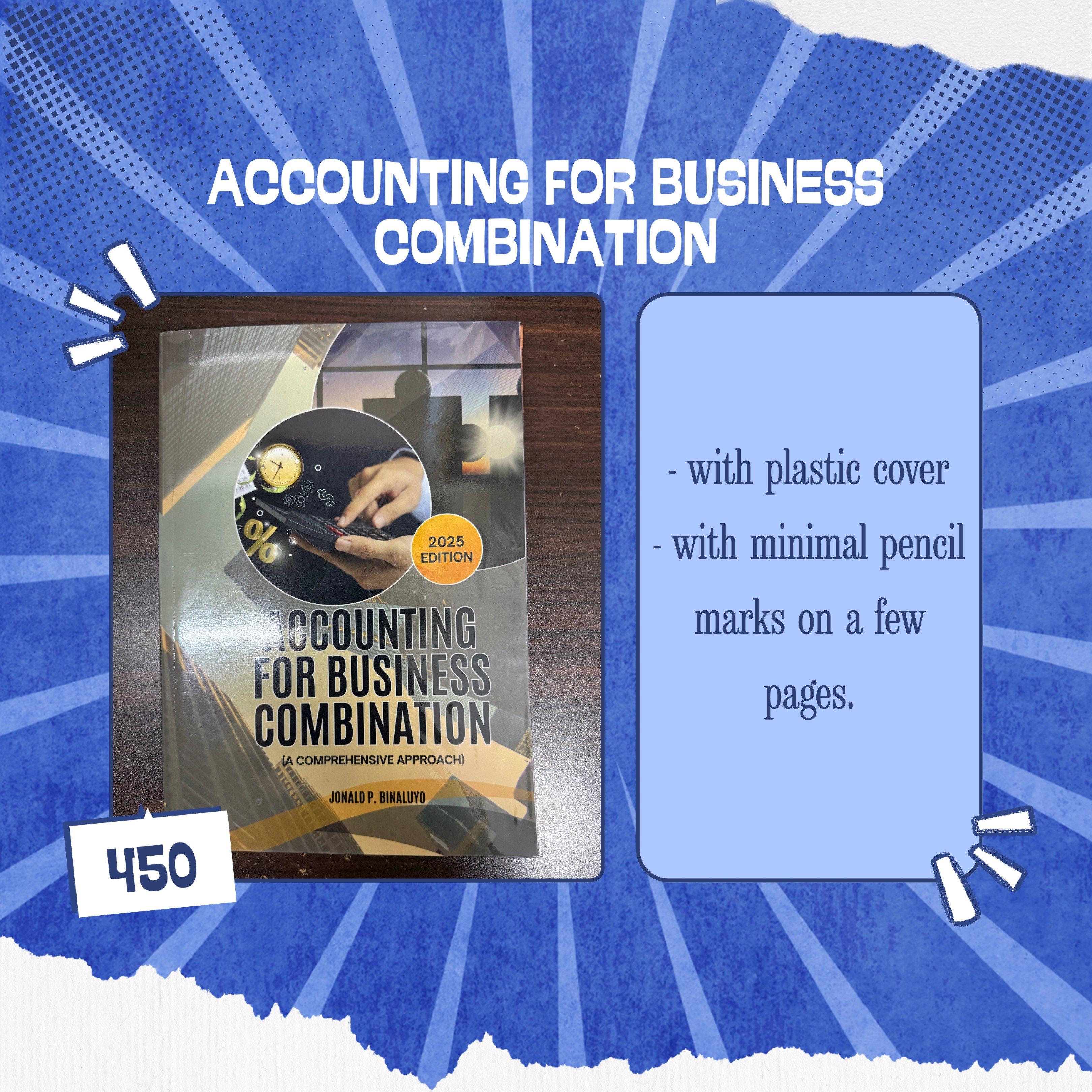 Accounting Books for Sale (Category: Textbooks) located in Bulacan. Submitted by nikolgrsbln (Listing ID 1419254475, Image 2). Description: ACCOUNTING BOOKS FOR SALE 📚 Accounting for Business Combinations (2025 - Binaluyo) Accounting For Special Transactions (2020 - Rante, Liz, Ruado, Binaluyo) Intermediate Accounting 1 and 2 (2019 - Robles, Empleo) Advanced Financial Accounting and Reporting (2019 - Dayag) 📍Meetup at PUP / Delivery through J&T