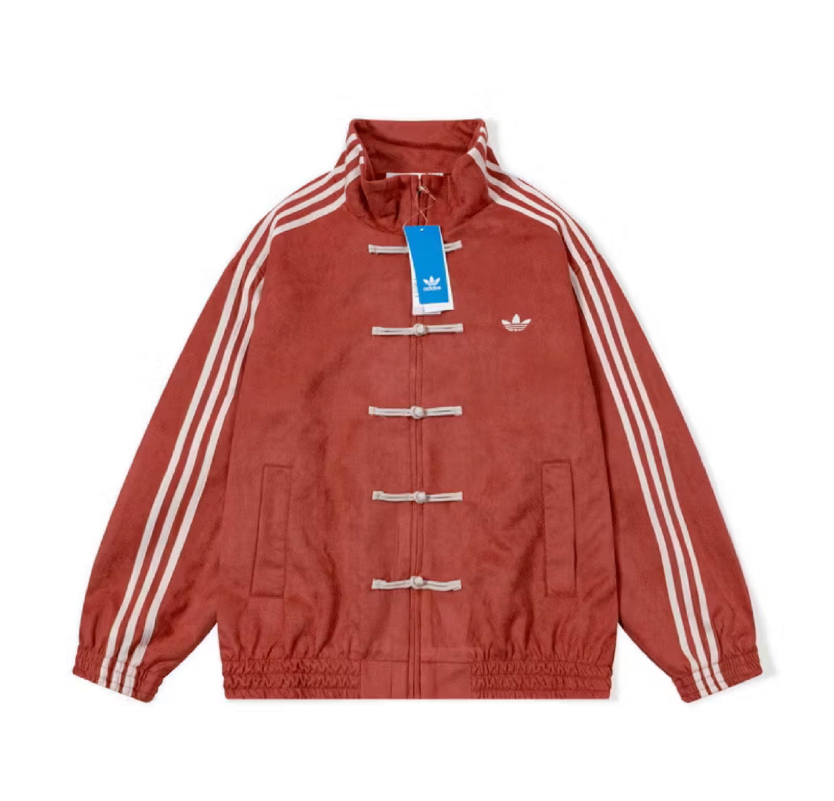 Adidas Chinese Style Jacket (Category: Coats, Jackets and Outerwear) located in Balayan. Submitted by charlesram56892 (Listing ID 1419197436, Image 2). Description: - Adidas jacket with a unique Chinese-inspired design. - Stand-up collar and zipper closure. - Distinctive frog closures. - Iconic three stripes on the sleeves. - Available in multiple colors. - Adds a touch of cultural flair to your style..