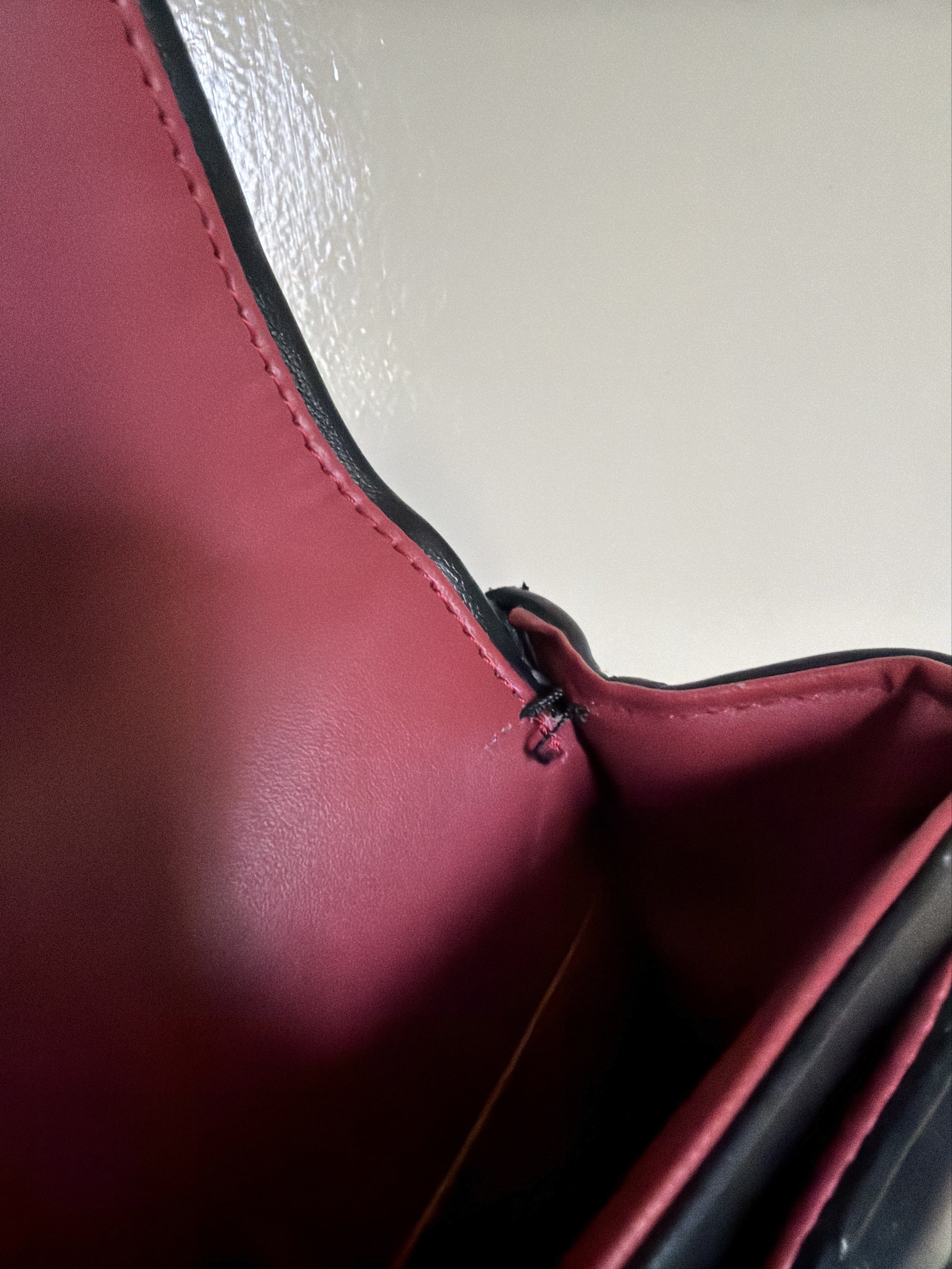 Alberto Black Quilted Handbag (Category: Luxury Bags & Wallets) located in Manila. Submitted by tpdcz (Listing ID 1419204928, Image 3). Description: - Black quilted handbag (First Version Cha nel Inspired bag from Alberto) - Chain strap - Gold-tone clasp - Burgundy interior - Brand: Alberto - Minor wear on corners - Small tear inside RFS: Decluttering Shipping fee - 120php via J&T.