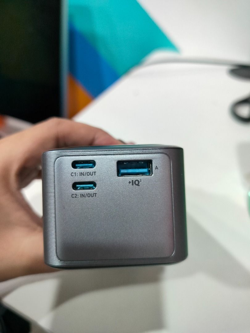 Anker Prime A1340 (Category: Chargers) located in Manila. Submitted by msadlawan646634 (Listing ID 1419254450, Image 3). Description: High Power Output: Up to 250 W total output, powerful enough to charge laptops and multiple devices simultaneously. Large Capacity: 27,650 mAh battery (~99.54 Wh rated capacity), while staying within airline‑friendly limits for carry‑on luggage. Multi‑Port Charging: • 2 × USB‑C ports — support Power Delivery 3.1 fa