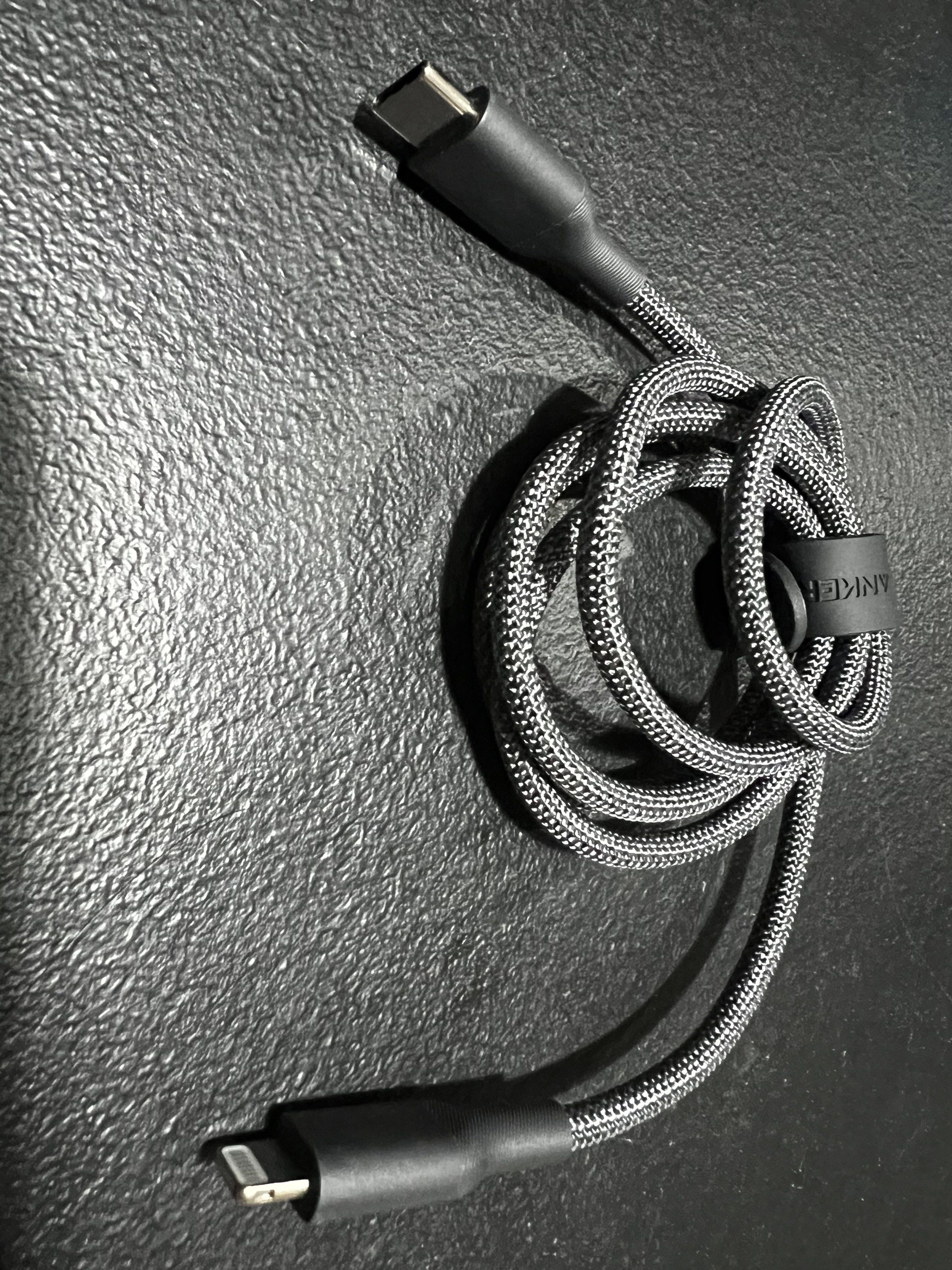 Authentic ANKER USB C to Lightning Black Cable 3 ft Bio braided (Category: Cables & Adaptors) located in Manila. Submitted by manila.decor.ph (Listing ID 1419207249, Image 1). Description: Authentic ANKER USB C to Lightning Black Cable 3 ft Bio braided Compatible with: iPhone 6, 6 Plus, 7, 7 Plus, 8, 8 Plus, X, XR, 11, 11 ProMax, 12, 12 ProMax, 13, 13 ProMax, 14, 14 ProMax.