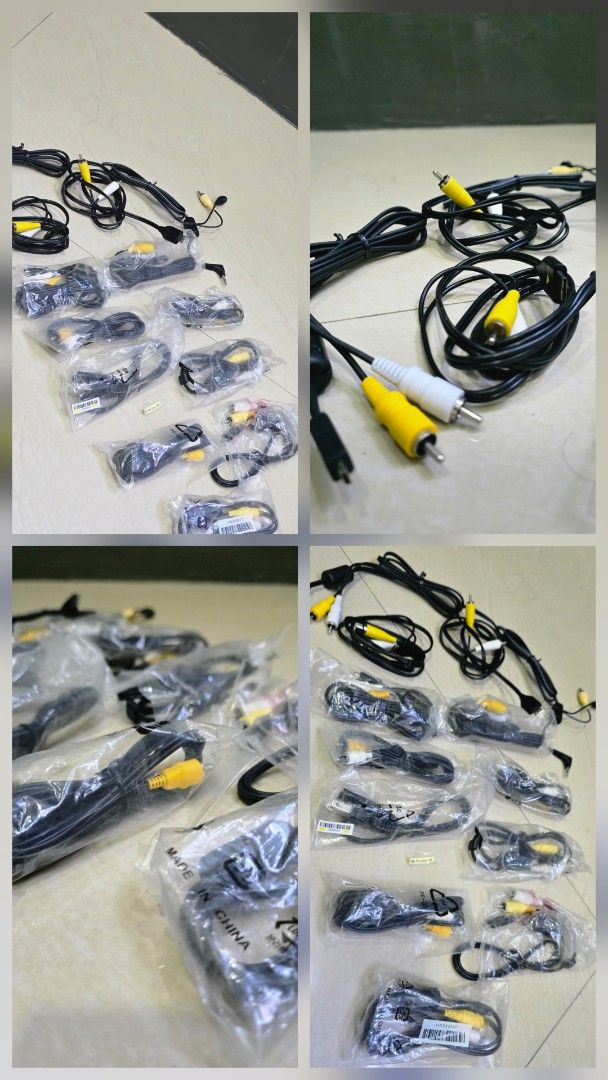 AV Cables - Various Types (Working!!) (Category: Other Audio Equipment) located in Pasig City. Submitted by da_stone (Listing ID 1419389964, Image 1). Description: - Assorted AV cables - Includes RCA and other connector types - Individually packaged - Perfect for audio and video devices - Various lengths and configurations - Ideal for home entertainment - Ready to use 150 Each.