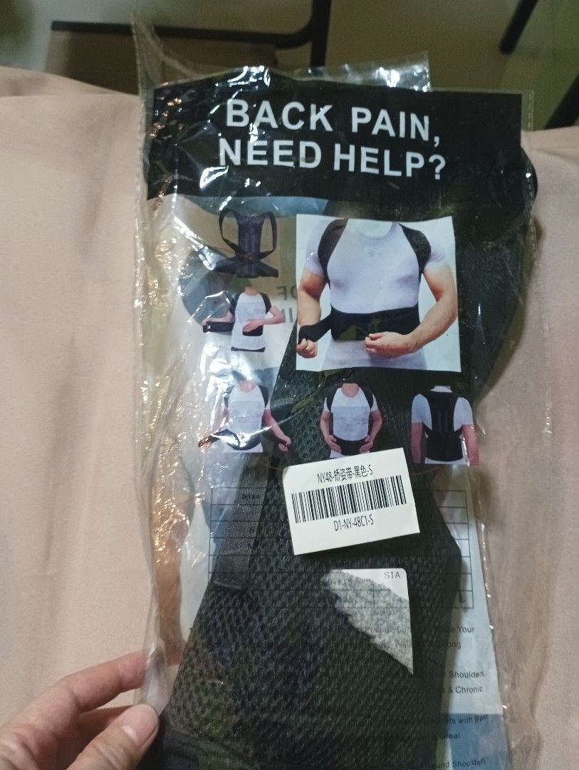 Back Pain Relief Posture Corrector (Category: Braces, Support & Protection) located in Manila. Submitted by iamwhilmz (Listing ID 1419310613, Image 3). Description: New back support for back pain relief. Features posture correction and is adjustable. Comes in original packaging. Not my size. Never used. .