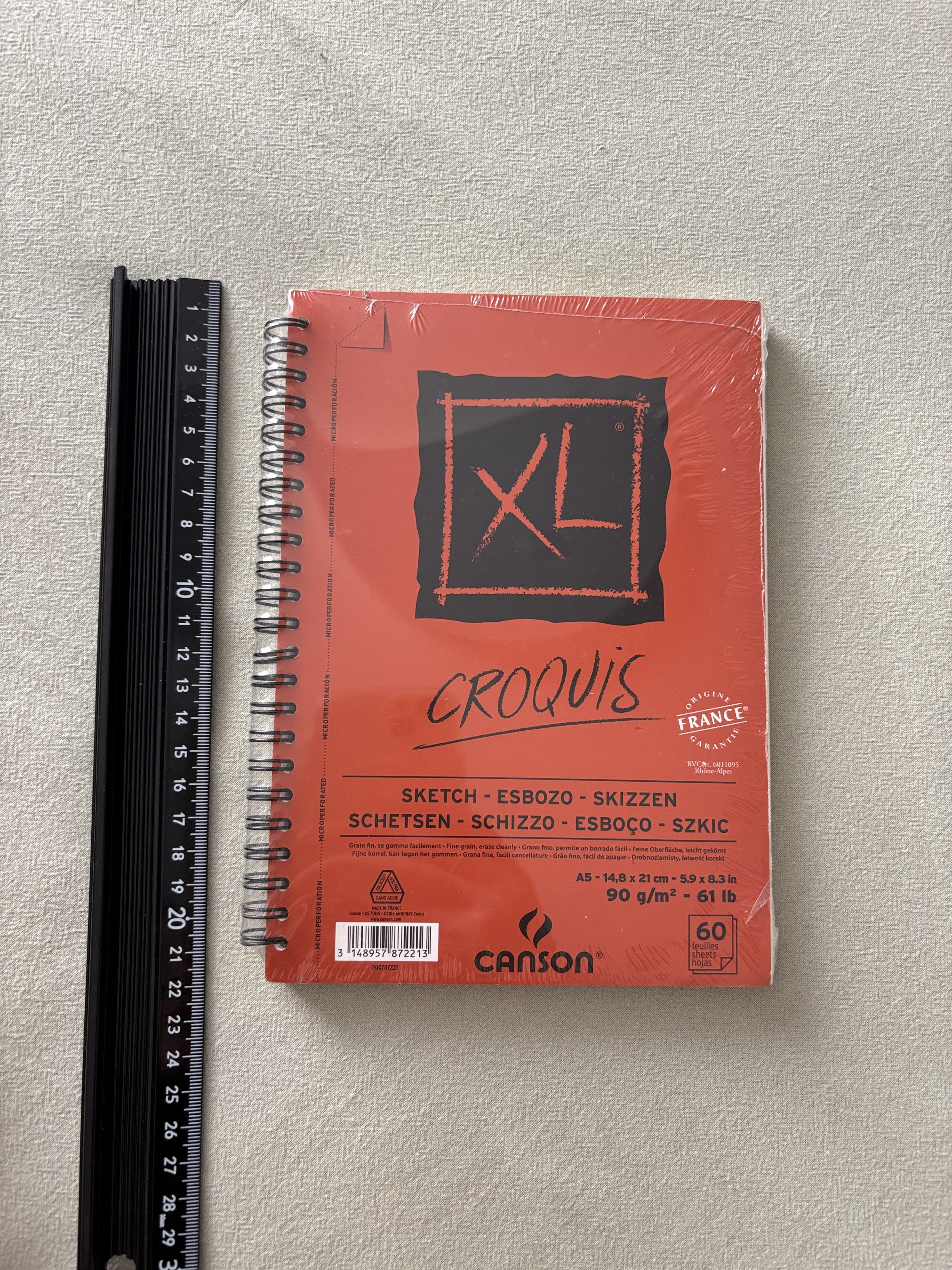 Canson XL Sketchbook A5 (Category: Stationery & School Supplies) located in Quezon City. Submitted by marlo19 (Listing ID 1419206217, Image 2). Description: - Canson XL Croquis Sketchbook - A5 size (14.8 x 21 cm) - 60 sheets - 90 g/m² paper - Spiral-bound - New, in original packaging - Made in France.